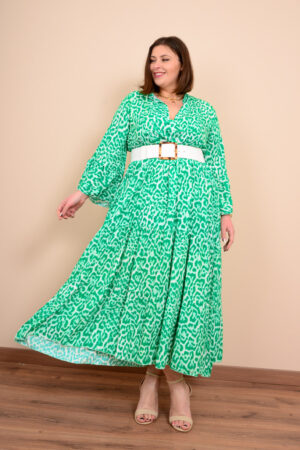 Φόρεμα Λεοπάρ - Πράσινο, One Size