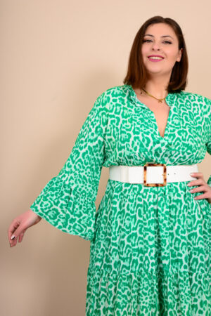 Φόρεμα Λεοπάρ - Πράσινο, One Size
