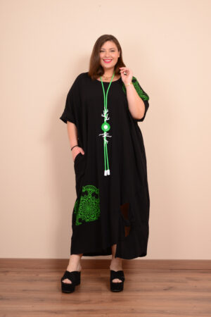 Φόρεμα - Καφτάνι με σχέδιο - Πράσινο, 2