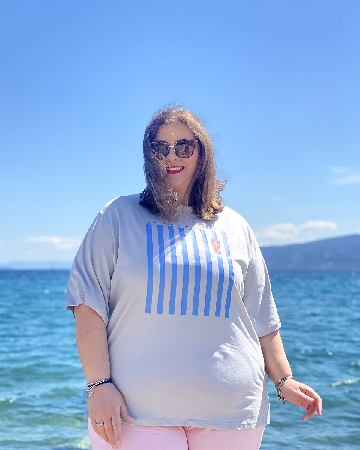 Oversized Tshirt στάμπα “Καρδιά Muse” - Γκρι, 1