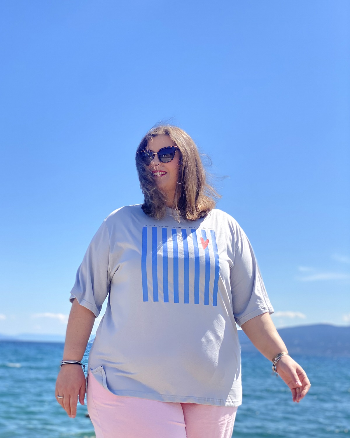 Oversized Tshirt στάμπα “Καρδιά Muse” - Γκρι, 1