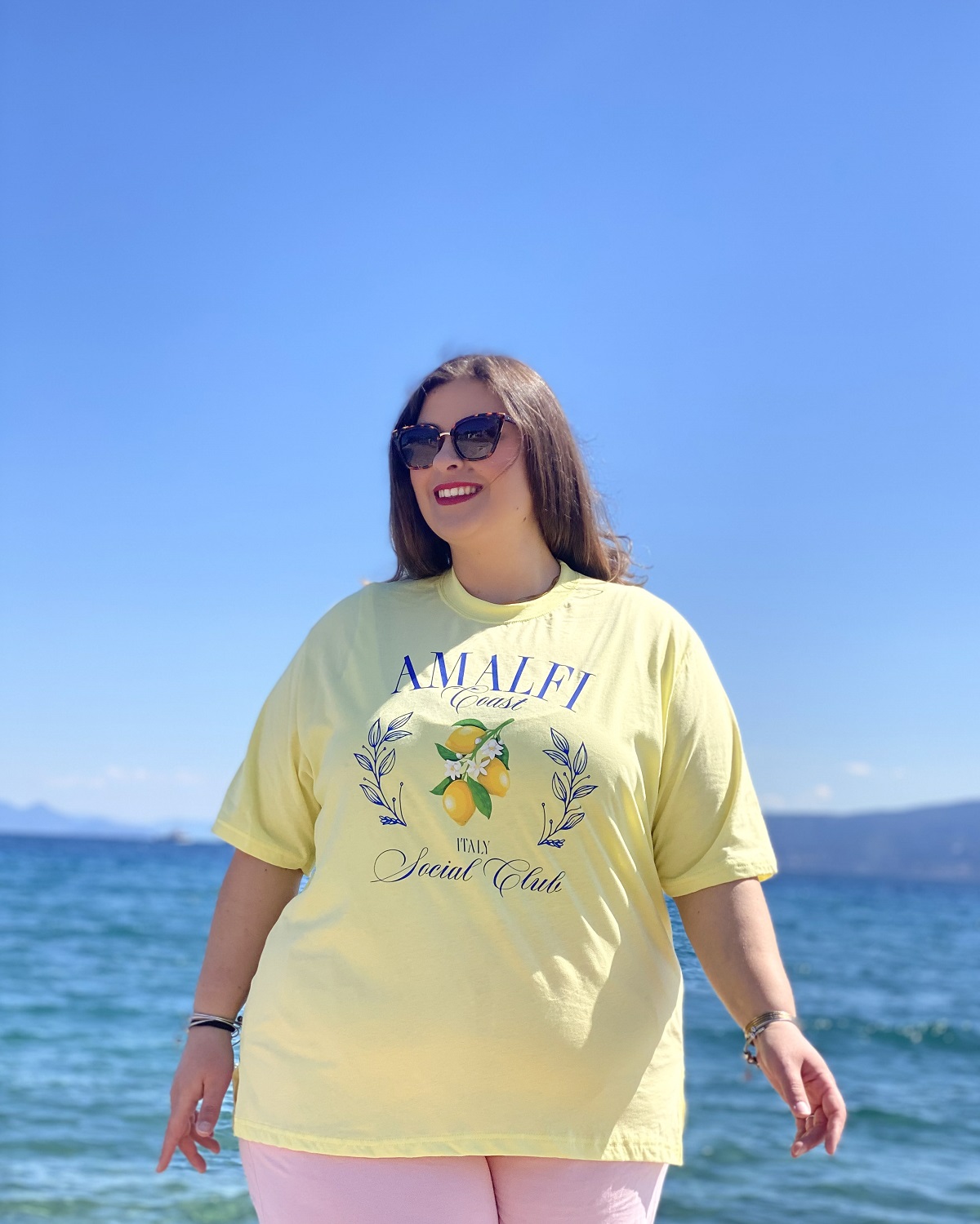 Oversized Tshirt στάμπα “Amalfi” - Κόκκινο, 1