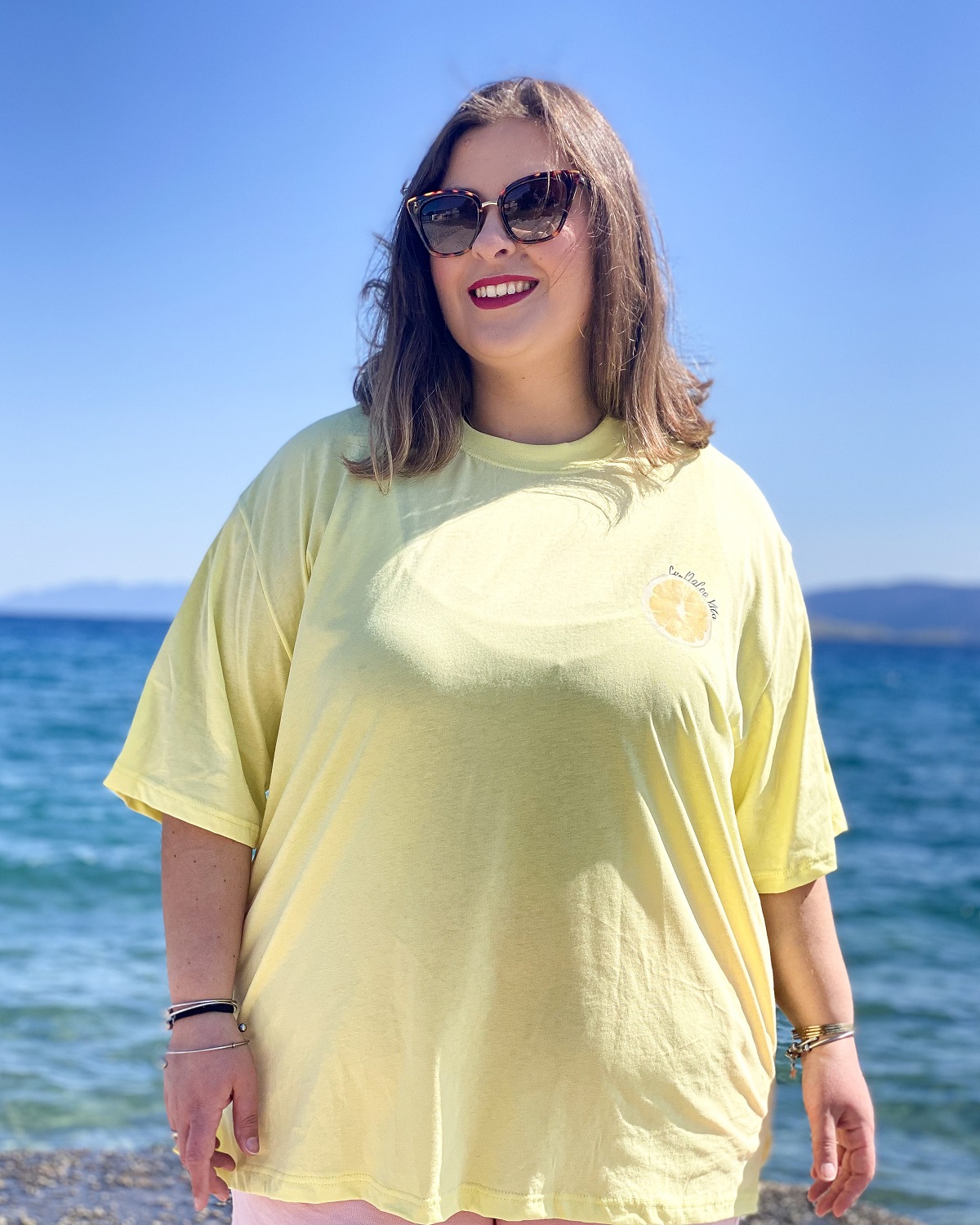 Oversized Tshirt στάμπα πίσω “Lemon”