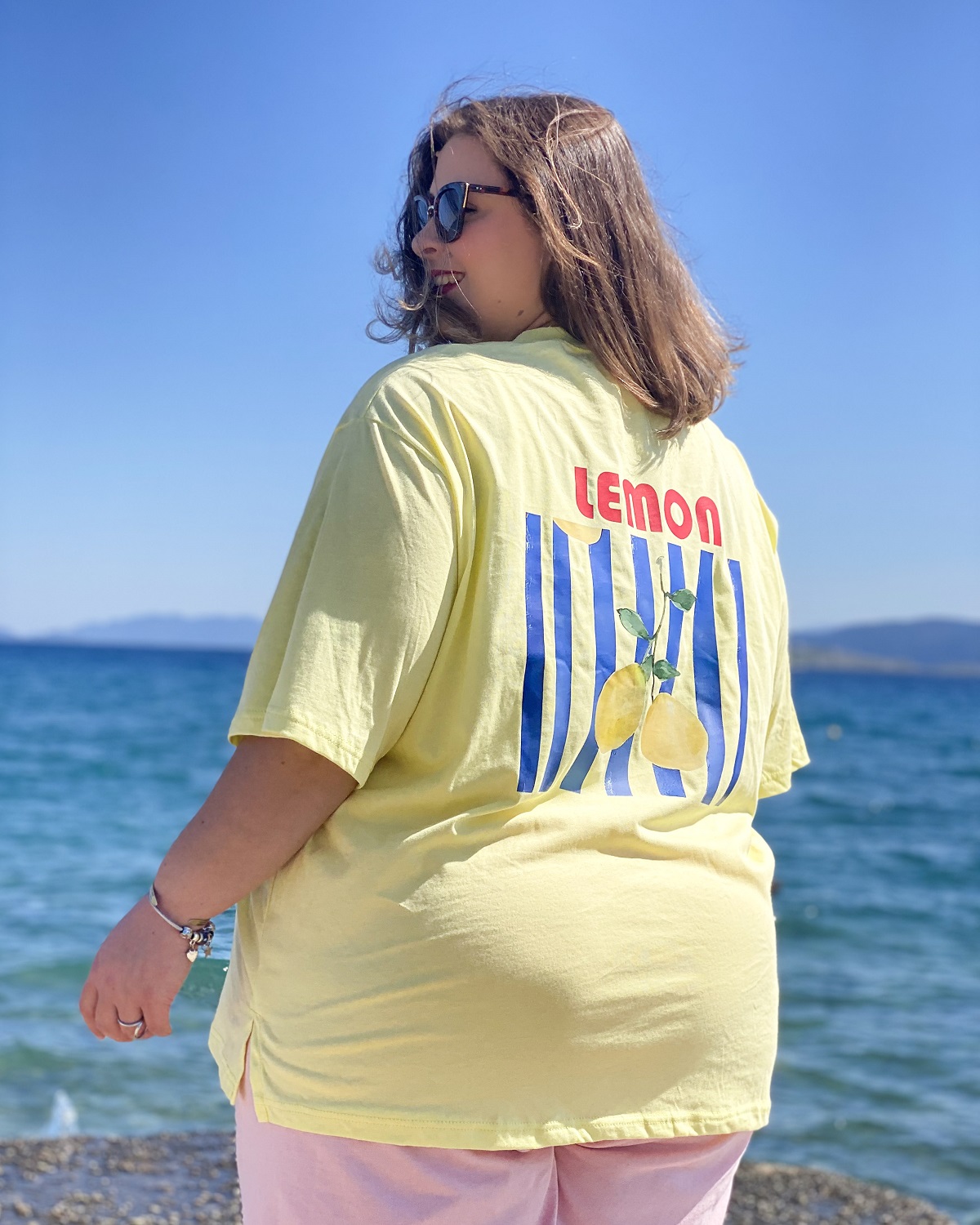 Oversized Tshirt στάμπα πίσω “Lemon” - Κίτρινο, 1