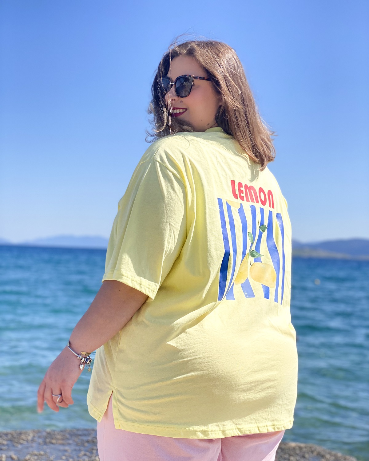 Oversized Tshirt στάμπα πίσω “Lemon”