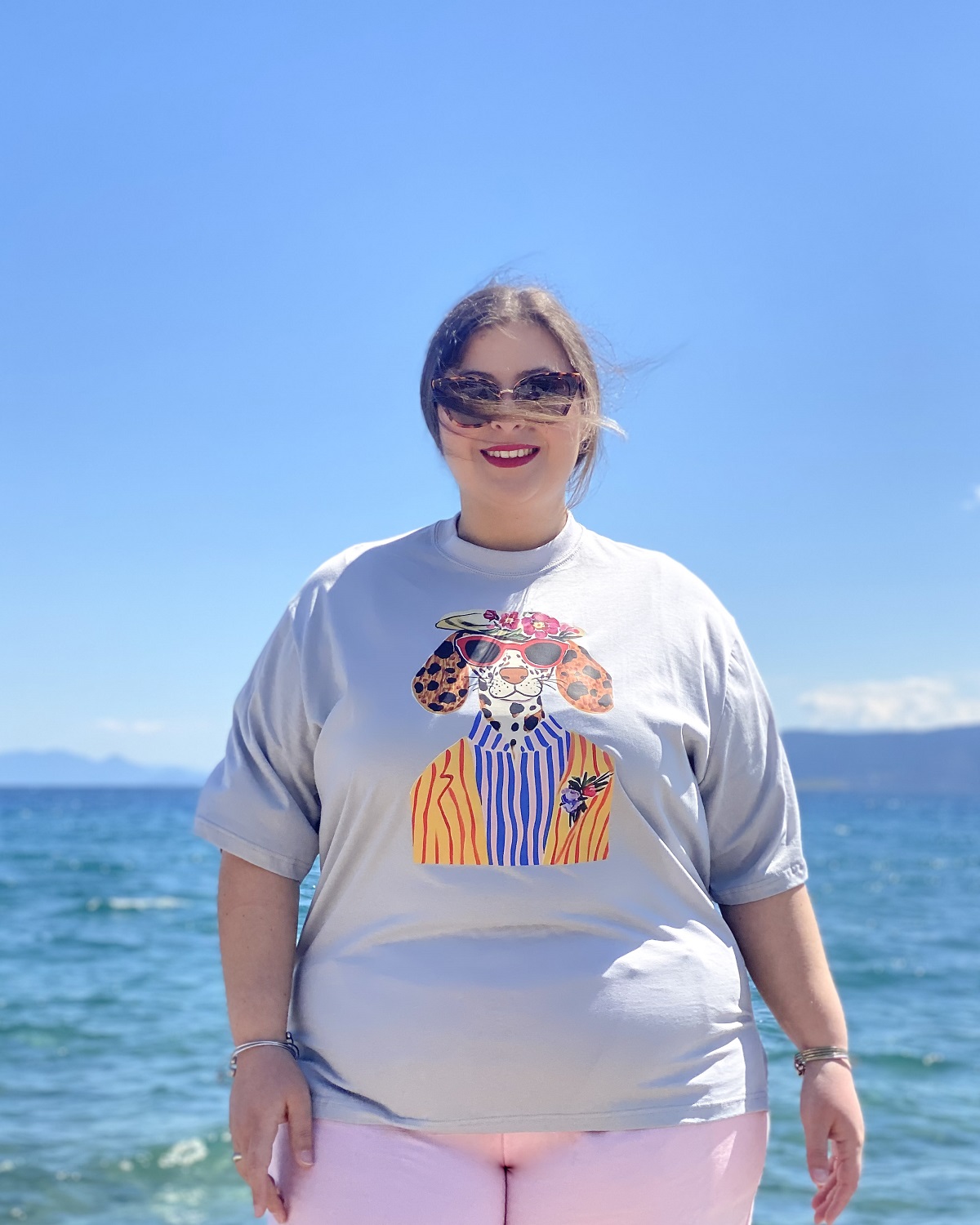 Oversized Tshirt στάμπα “Bruno” - Γκρι, 1