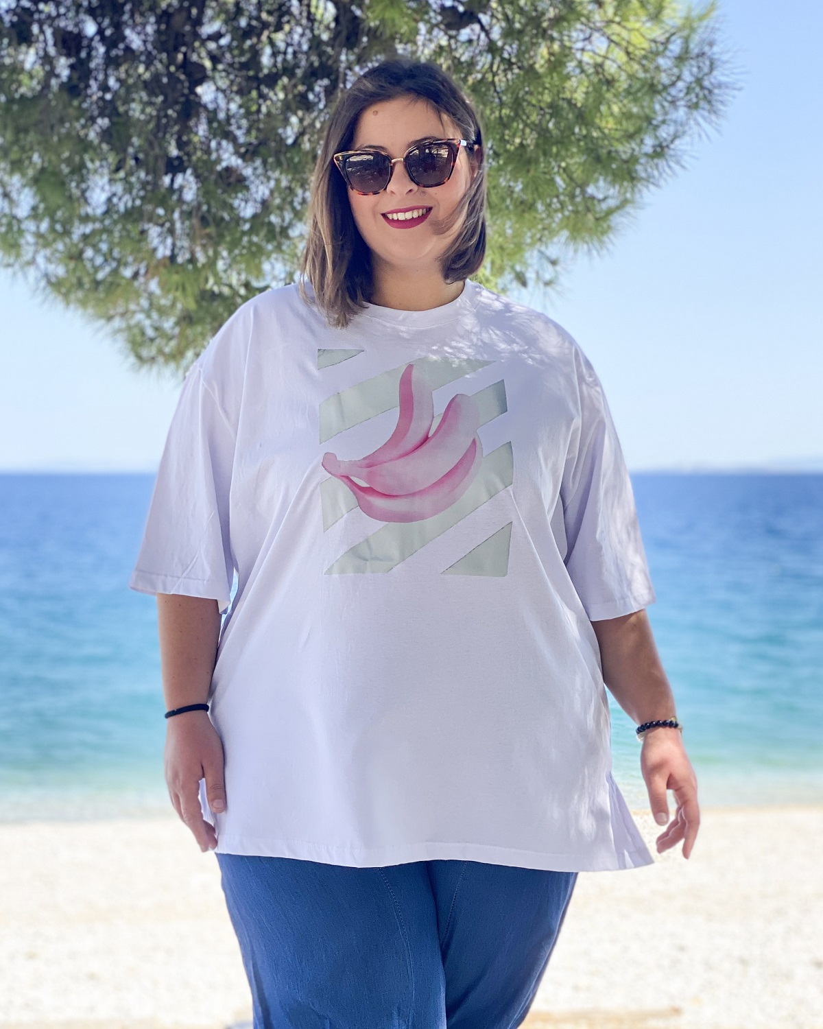 Oversized Tshirt στάμπα “Μπανάνα”