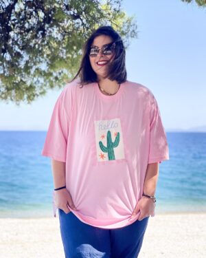 Oversized Tshirt στάμπα “Κάκτος”Oversized Tshirt στάμπα “Κάκτος”