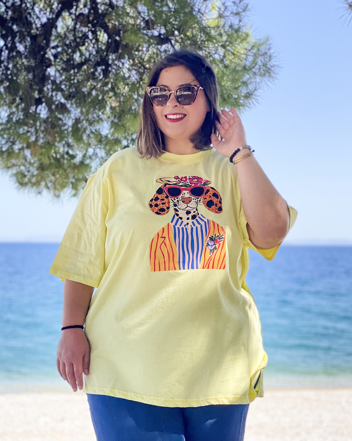Oversized Tshirt στάμπα “Bruno” - Μαύρο, 1