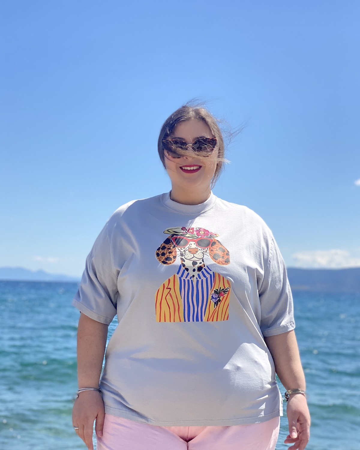 Oversized Tshirt στάμπα “Bruno” - Γκρι, 1