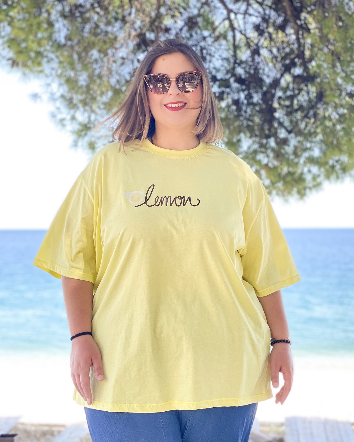 Oversized Tshirt στάμπα “Lemon” - Κίτρινο, 1