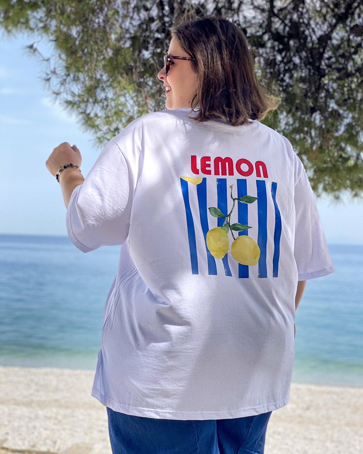 Oversized Tshirt στάμπα πίσω “Lemon”