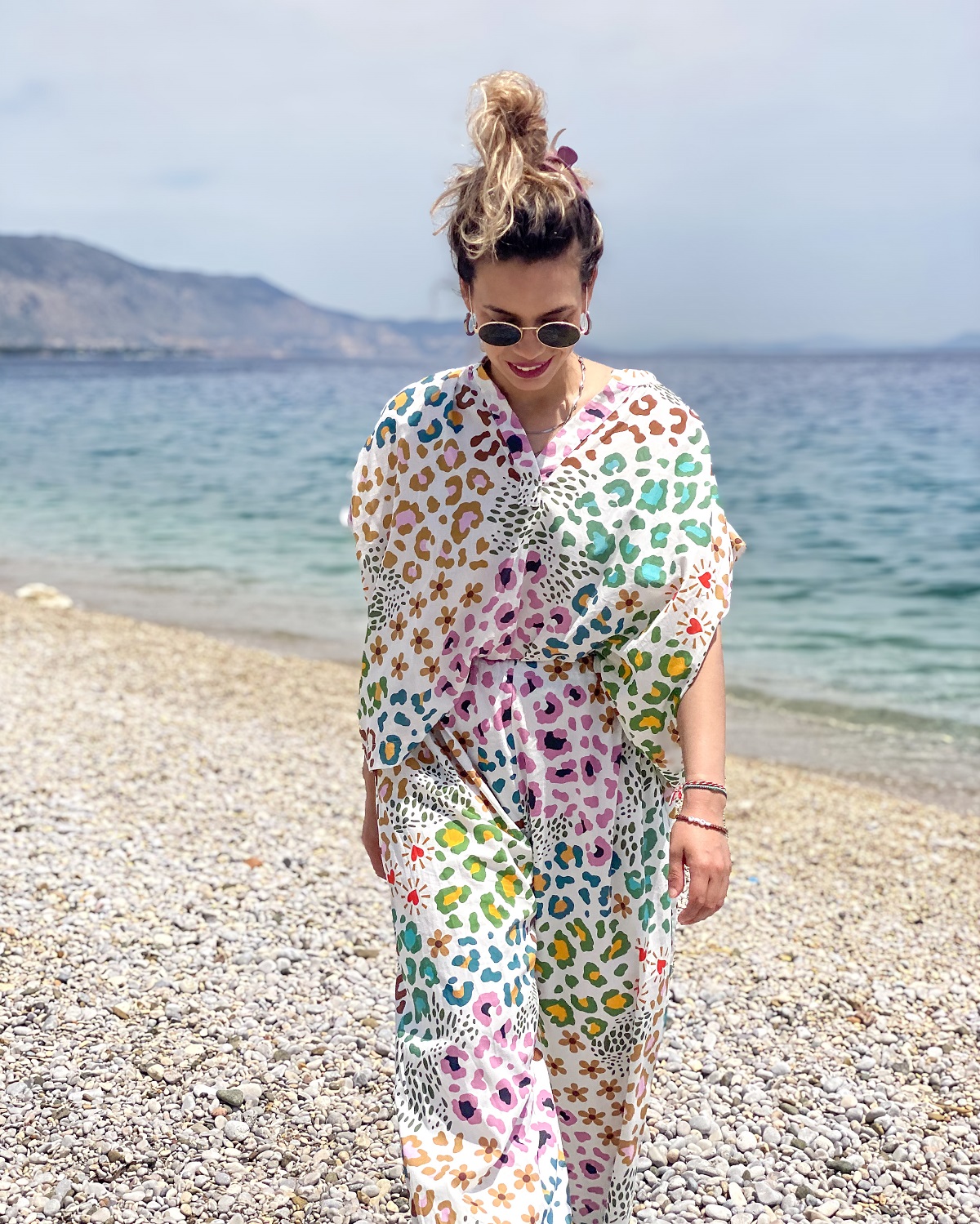 Boho Chic Σετ με Πολύχρωμο Λεοπάρ