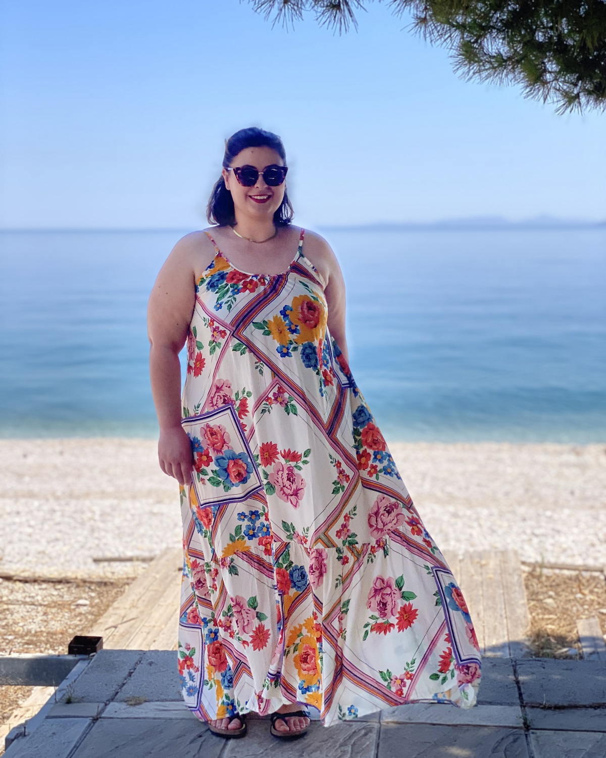 Φόρεμα ράντα εμπριμέ Oversized