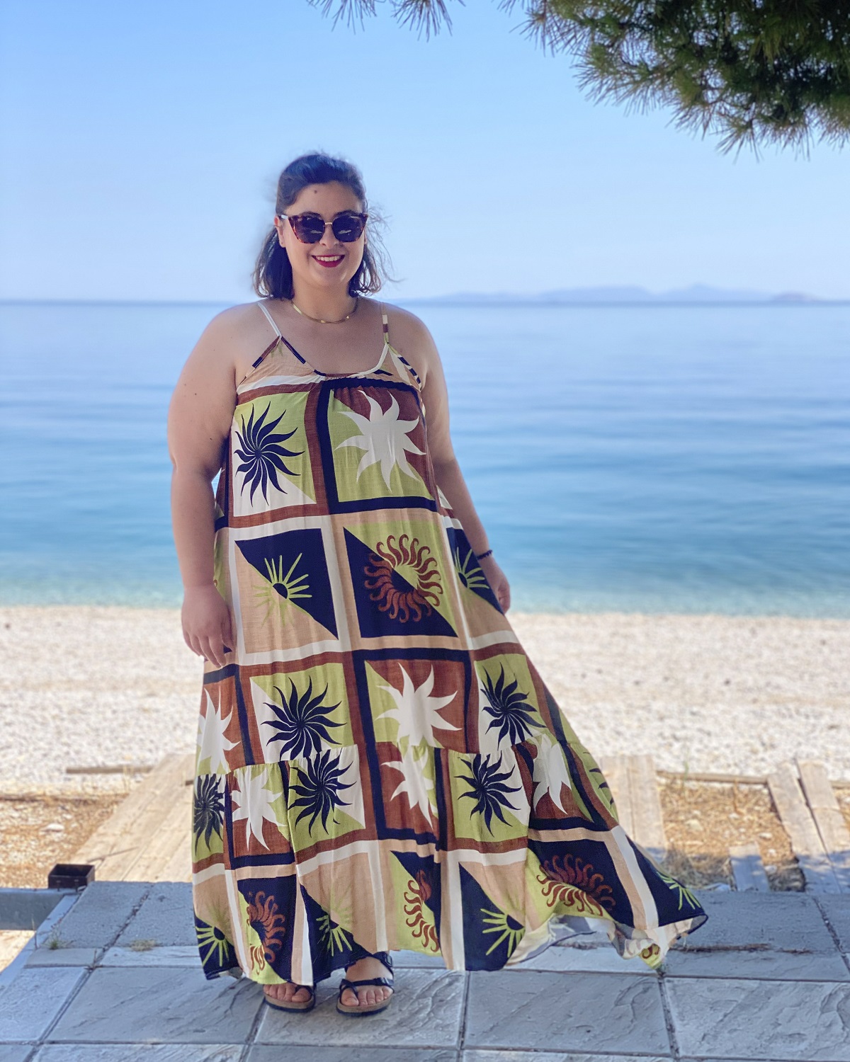 Φόρεμα ράντα εμπριμέ Oversized