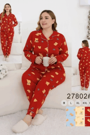 Γυναικεία Πιτζάμα Αρκουδάκι - 2XL, Γαλάζιο