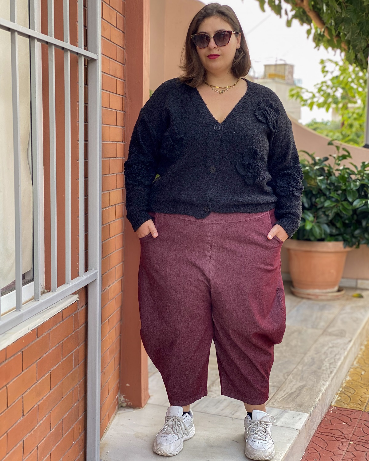 Boho Τζιν Βράκα Γυναικείο με Τσέπες - Μπορντό, One SizeBoho Τζιν Βράκα Γυναικείο με Τσέπες - Μπορντό, One Size