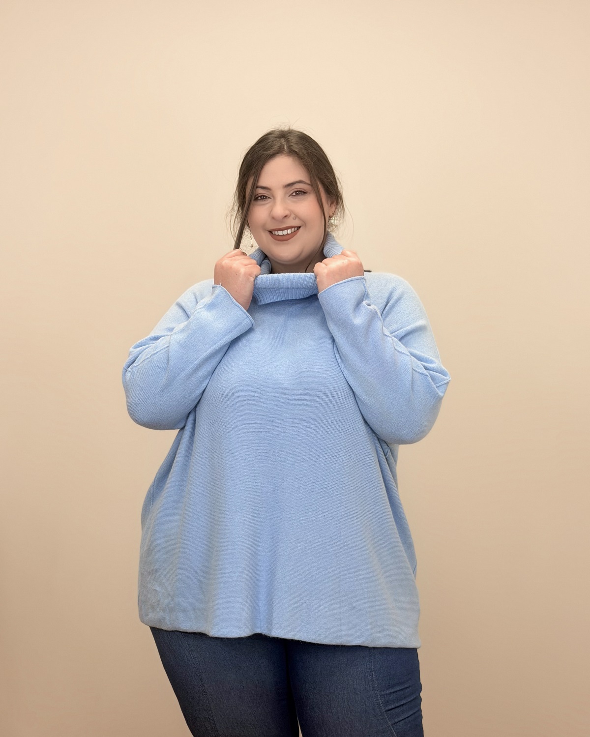 Oversized Πουλόβερ Ζιβάγκο – Ελαστικό Πλεκτό - Γαλάζιο, One SizeOversized Πουλόβερ Ζιβάγκο – Ελαστικό Πλεκτό - Γαλάζιο, One Size