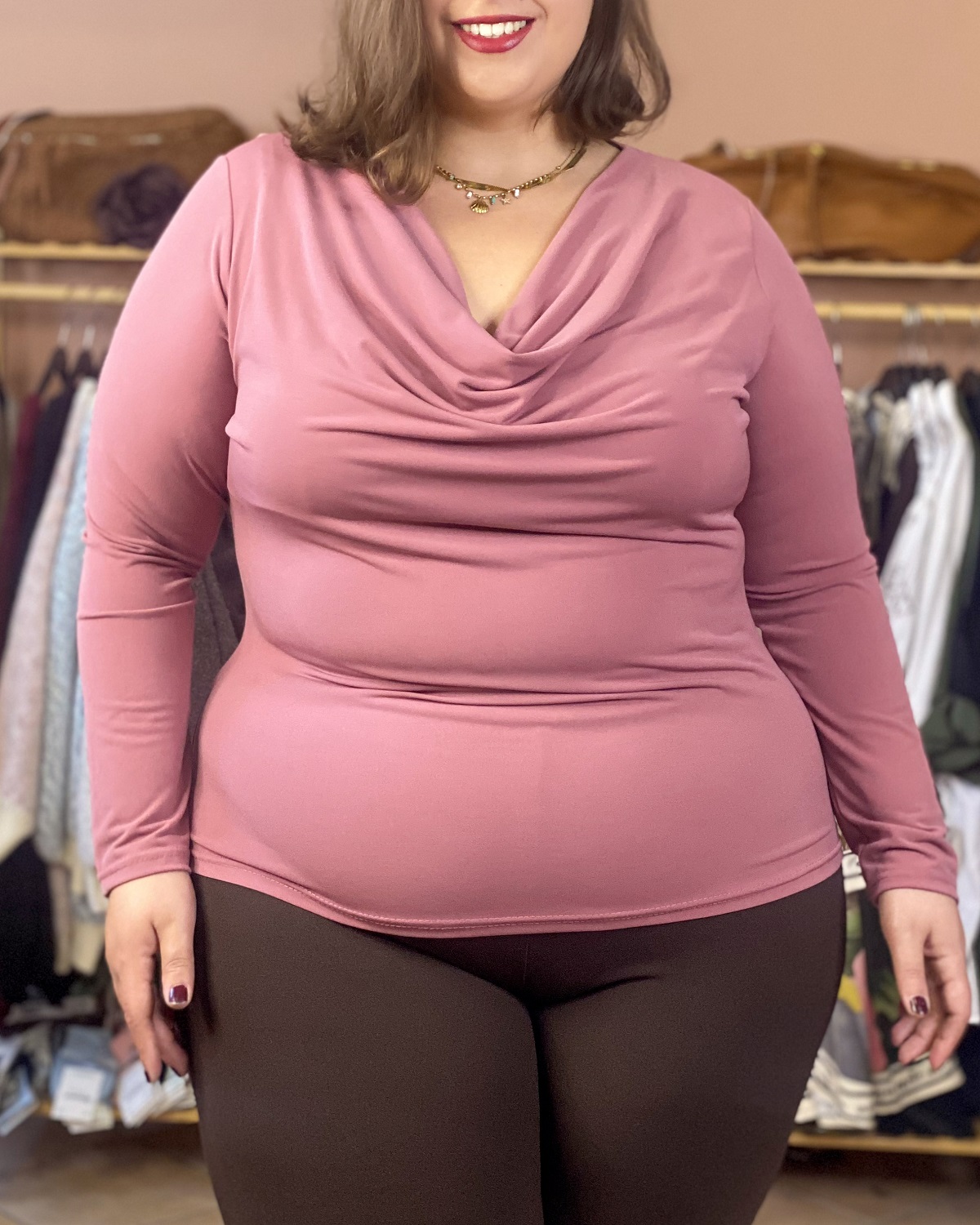 Μπλουζάκι Ντραπέ Λύκρα - Σάπιο μήλο, One SizeΜπλουζάκι Ντραπέ Λύκρα - Σάπιο μήλο, One Size