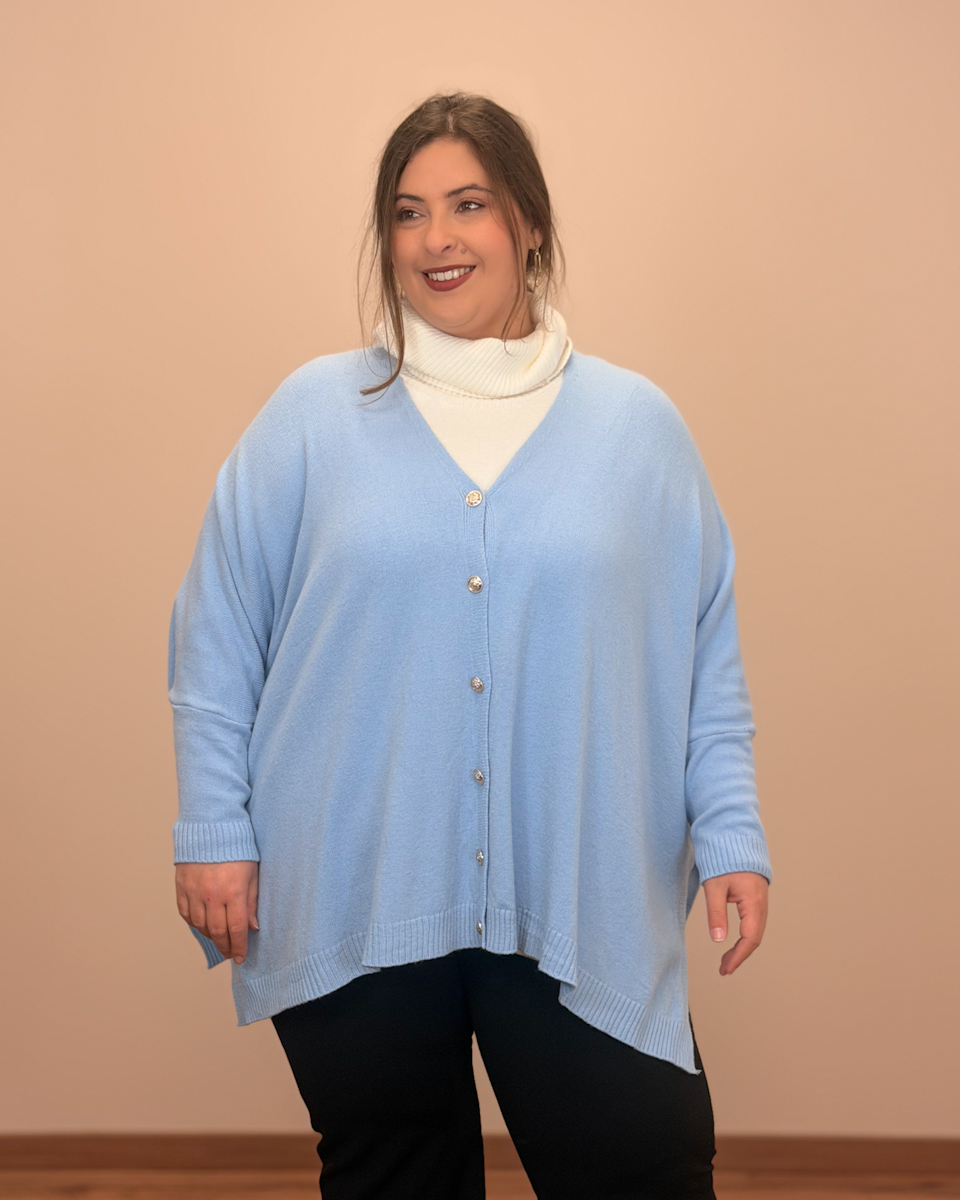 Oversized Πλεκτή Ζακέτα με Χρυσά Κουμπιά & Πλαϊνά Ανοίγματα | Extra Άνετη Εφαρμογή