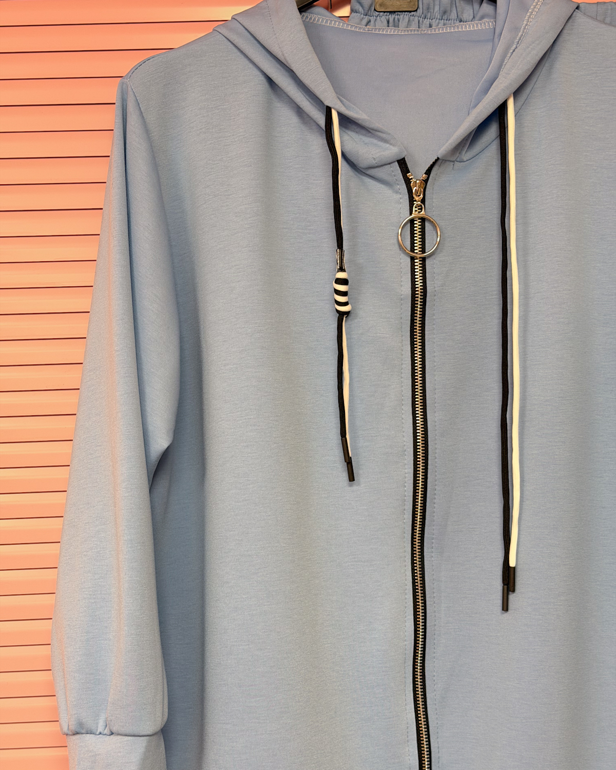 Σετ Ψιλό Φούτερ με Ζακέτα & Ίσιο Παντελόνι | Plus Size