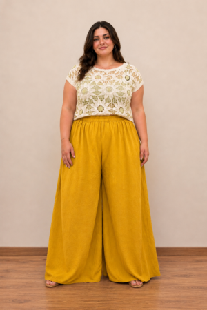Γυναικεία Oversize Παντελόνα Wide Leg Plus Size  – Καλοκαιρινό Παντελόνι Μεγάλα Μεγέθη - OversizeΓυναικεία Oversize Παντελόνα Wide Leg Plus Size  – Καλοκαιρινό Παντελόνι Μεγάλα Μεγέθη - Oversize