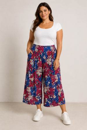 Ζιπ Κυλότ Floral Ελληνικής ΡαφήςΖιπ Κυλότ Floral Ελληνικής Ραφής